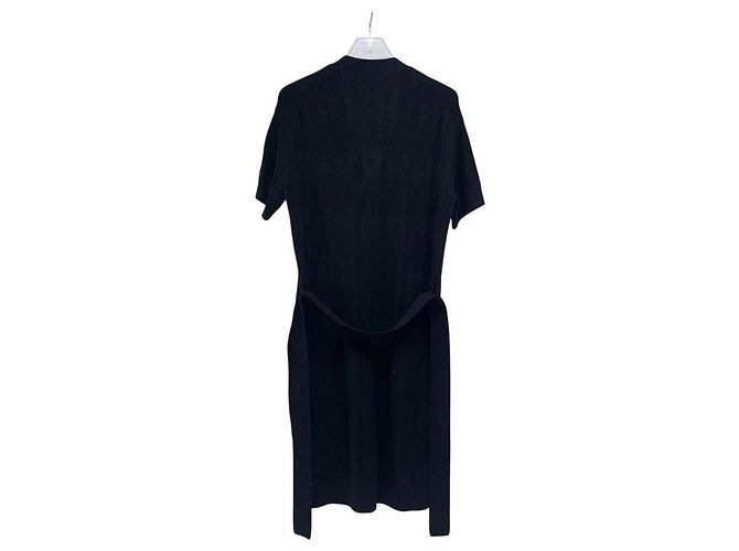 Market Hermès Schwarzer Monиф Strickstrickjacke mit kurzen Ärmeln für Damen - Ansicht 2