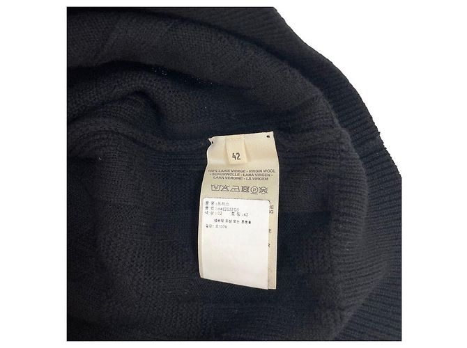 Market Hermès Schwarzer Monиф Strickstrickjacke mit kurzen Ärmeln für Damen - Ansicht 5