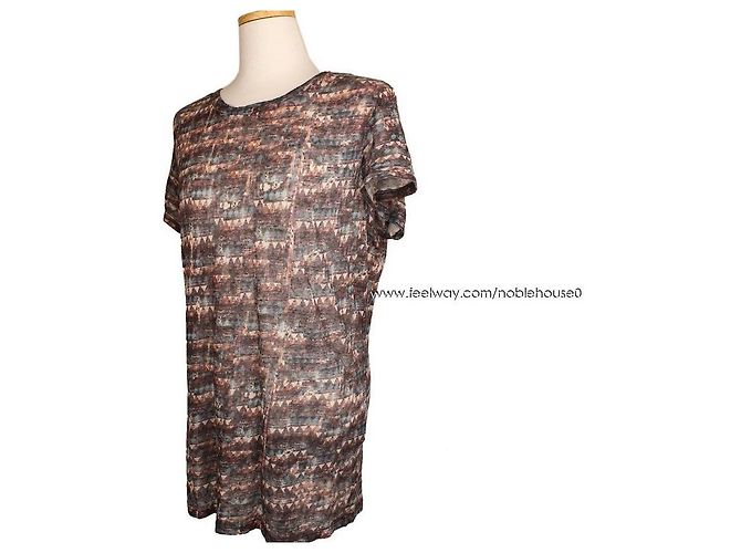 Isabel Marant Bedrucktes Leinen-T-Shirt Étoile Rot - Ansicht 2