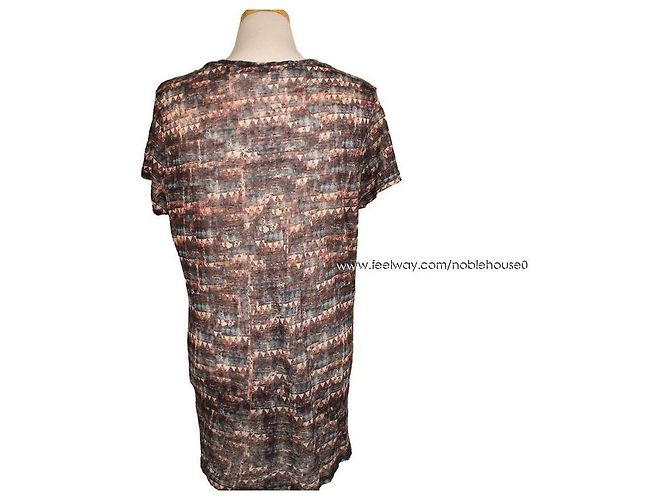 Isabel Marant Bedrucktes Leinen-T-Shirt Étoile Rot - Ansicht 4