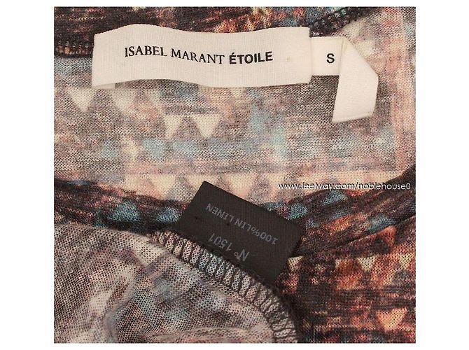 Isabel Marant Bedrucktes Leinen-T-Shirt Étoile Rot - Ansicht 5