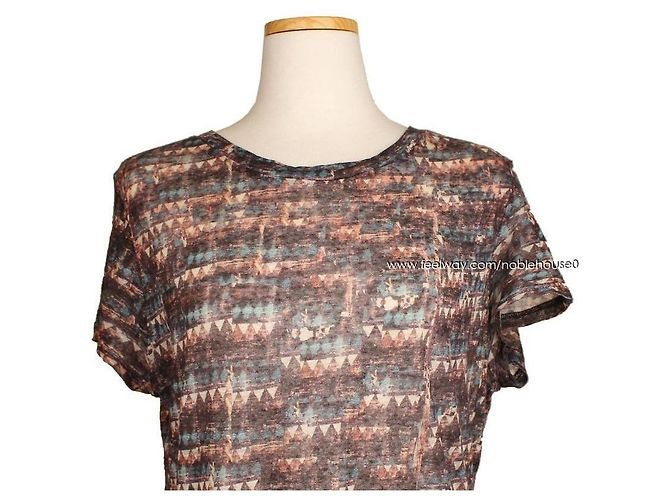Isabel Marant Bedrucktes Leinen-T-Shirt Étoile Rot - Ansicht 6