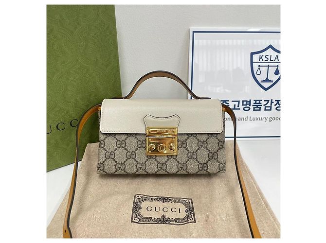 Gucci Borsa a Spalla Supreme Padlock Bianco - vista 2