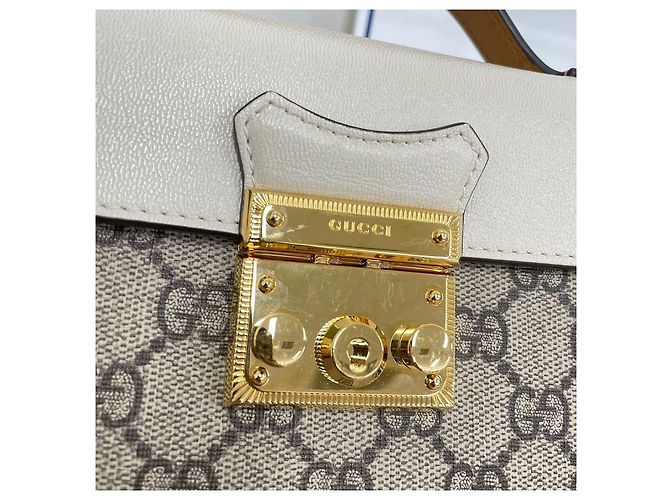 Gucci Borsa a Spalla Supreme Padlock Bianco - vista 3