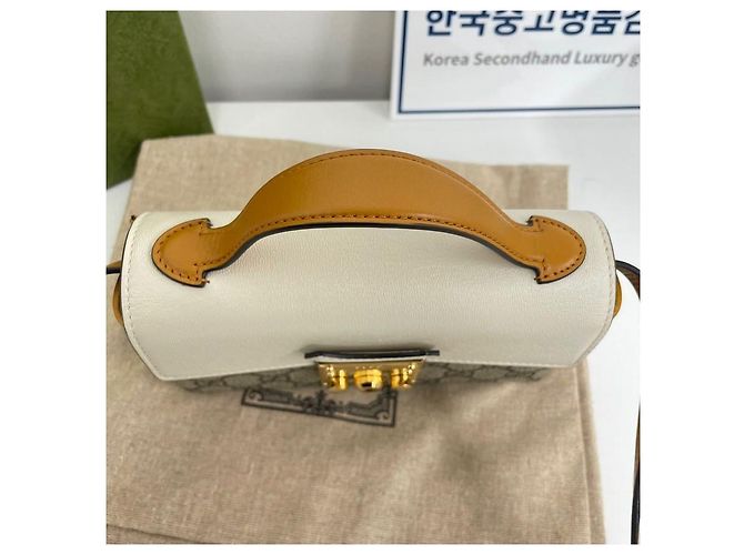 Gucci Borsa a Spalla Supreme Padlock Bianco - vista 4