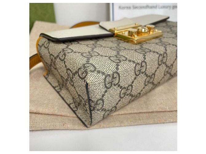 Gucci Borsa a Spalla Supreme Padlock Bianco - vista 5