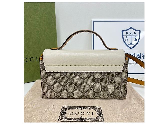 Gucci Borsa a Spalla Supreme Padlock Bianco - vista 7