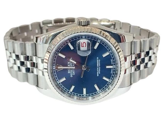 Rolex Orologio nascosto da uomo Datejust Bracciale Jubilee Blu - vista 2