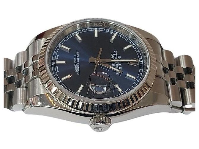 Rolex Orologio nascosto da uomo Datejust Bracciale Jubilee Blu - vista 4