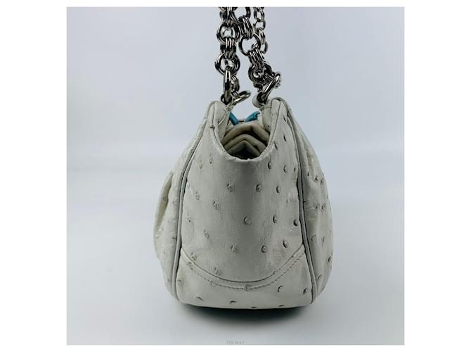 Borsa a Spalla con Catena Prada Bianco - vista 3