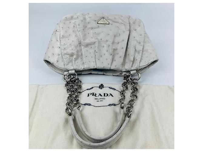 Borsa a Spalla con Catena Prada Bianco - vista 6