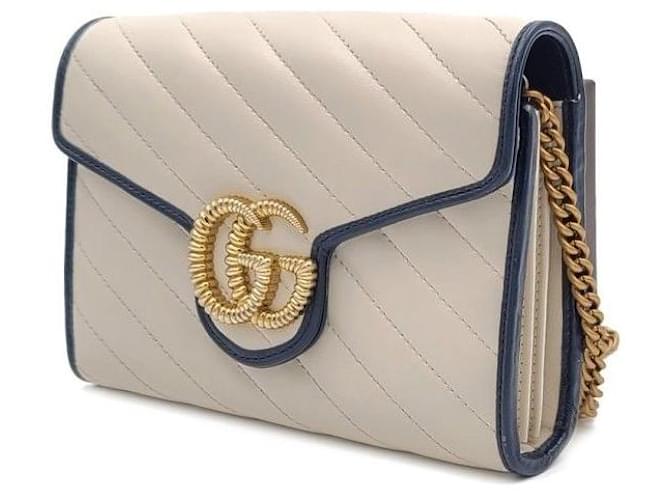Gucci Mini borsa a catena Marmont Blu - vista 2