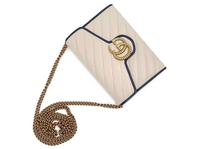 Gucci Mini borsa a catena Marmont Blu - vista 3