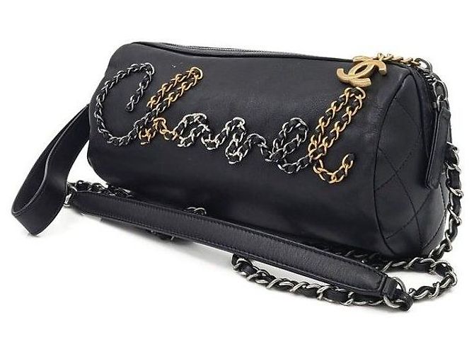 Chanel Bolso Bowling Logo Quilting Small Negro - vista 2