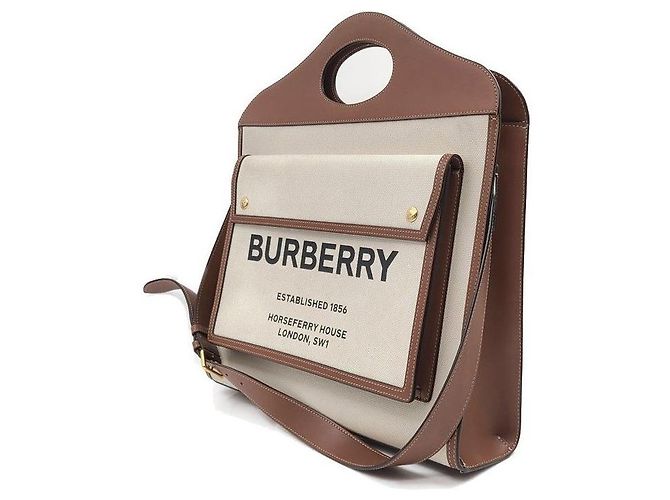 Burberry Canvas Pocket Bag Medium Braun - vue 2