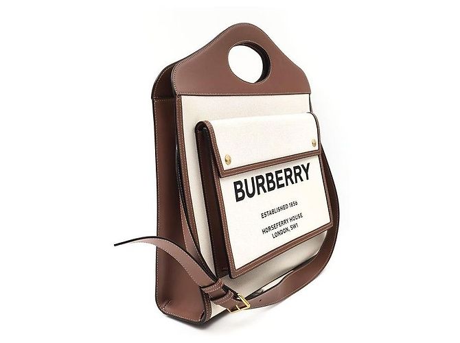 Burberry Canvas Pocket Bag Medium Braun - vue 3