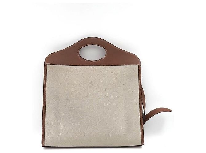 Burberry Canvas Pocket Bag Medium Braun - vue 4