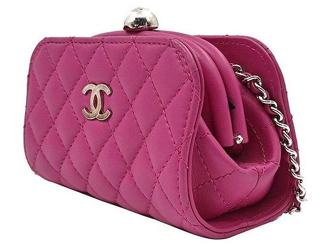 Chanel Mini borsa a tracolla con catena in agnello Rosa - vista 2