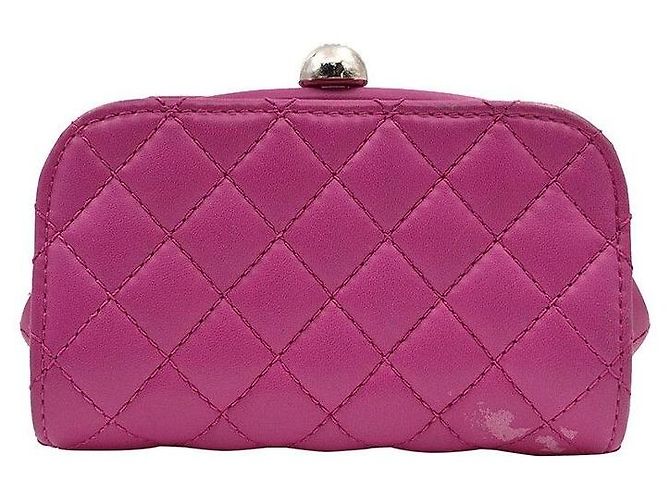 Chanel Mini borsa a tracolla con catena in agnello Rosa - vista 4
