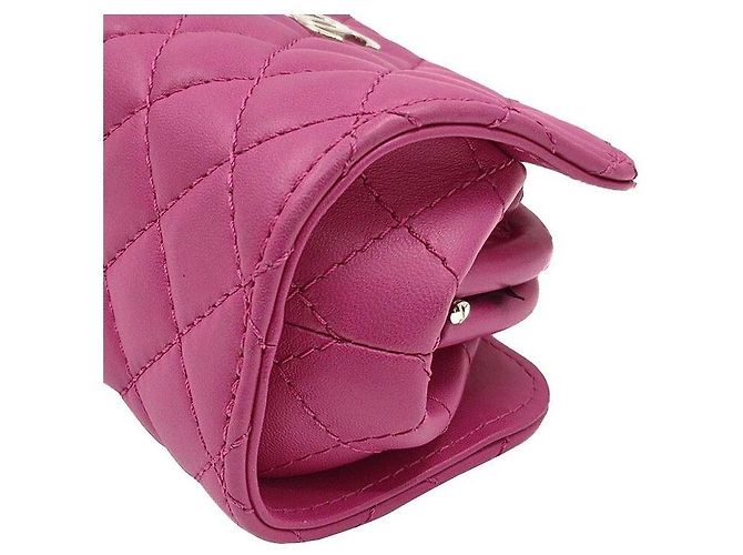 Chanel Mini borsa a tracolla con catena in agnello Rosa - vista 7