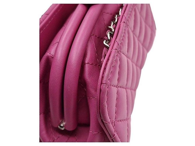 Chanel Mini borsa a tracolla con catena in agnello Rosa - vista 9
