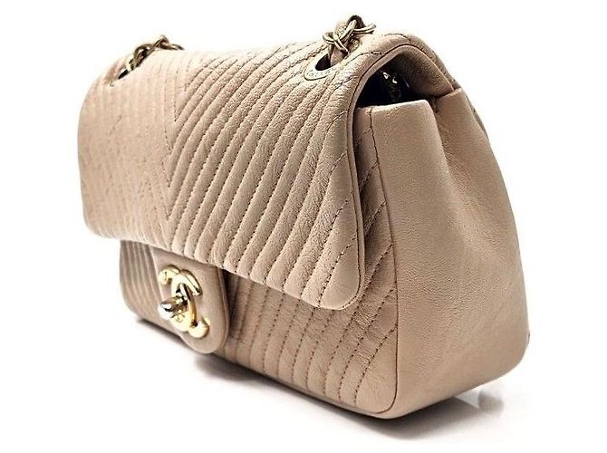 Chanel Borsa a tracolla con catena Chevron Marrone - vista 2