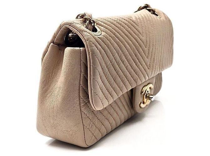 Chanel Borsa a tracolla con catena Chevron Marrone - vista 3