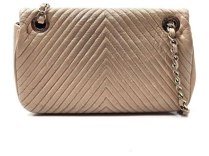 Chanel Borsa a tracolla con catena Chevron Marrone - vista 4