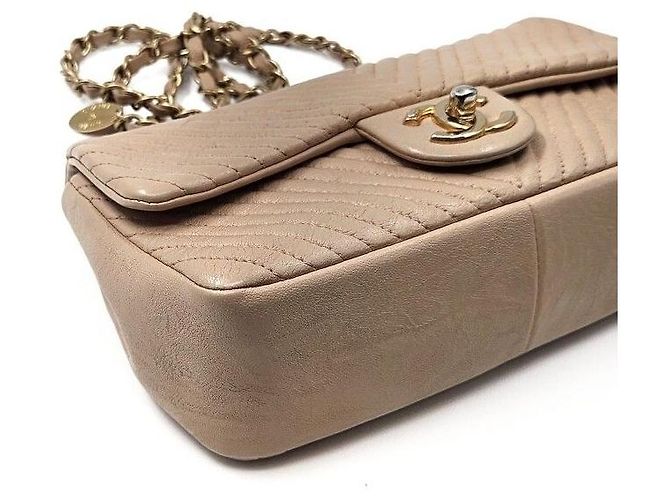 Chanel Borsa a tracolla con catena Chevron Marrone - vista 7