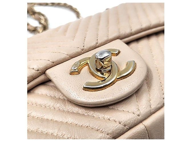 Chanel Borsa a tracolla con catena Chevron Marrone - vista 8