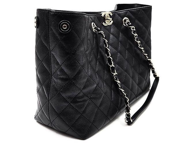 Chanel Borsa a Spalla Caviar Timeless Chain Nero - vista 3