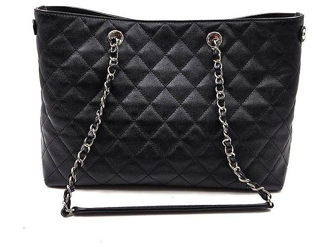 Chanel Borsa a Spalla Caviar Timeless Chain Nero - vista 4