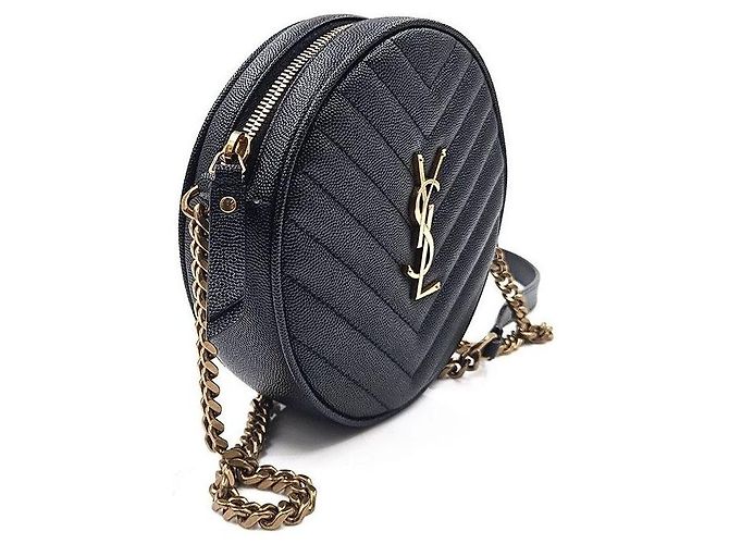 Saint Laurent Runde Kamera-Umhängetasche Schwarz - Ansicht 3