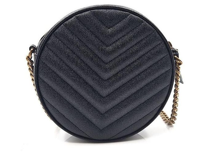Saint Laurent Runde Kamera-Umhängetasche Schwarz - Ansicht 4