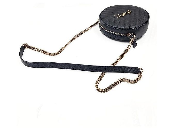 Saint Laurent Runde Kamera-Umhängetasche Schwarz - Ansicht 5