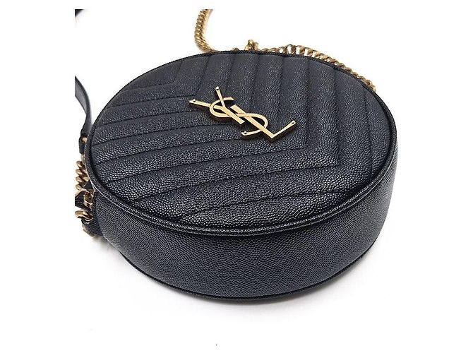 Saint Laurent Runde Kamera-Umhängetasche Schwarz - Ansicht 7