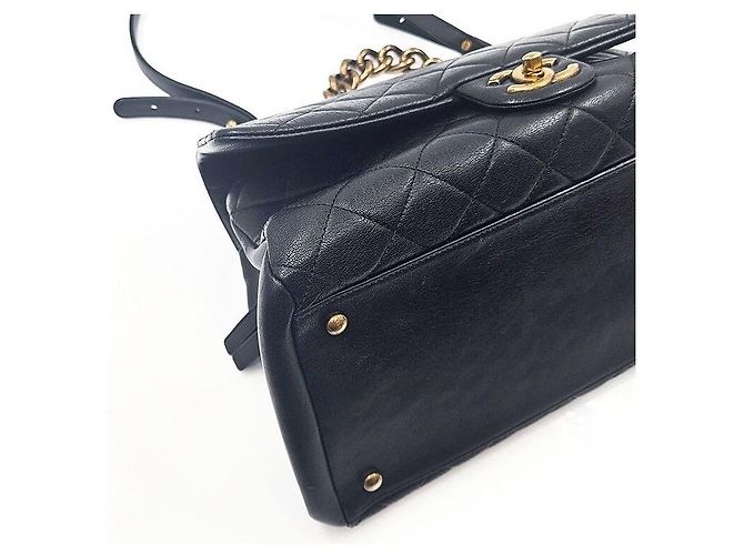 Chanel Borsa a mano e a spalla in pelle caviar con catena Nero - vista 7