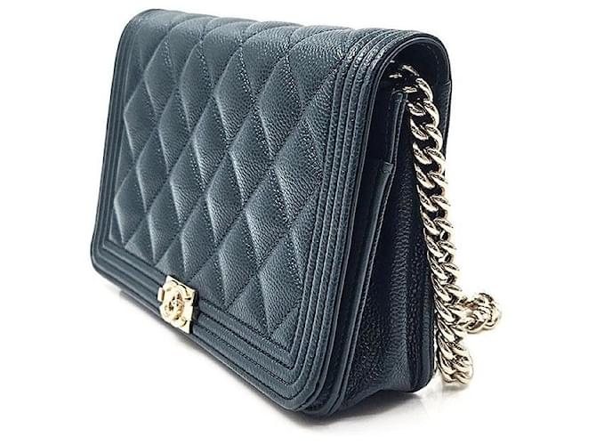 Chanel Caviar Boy WOC Blu - vista 2