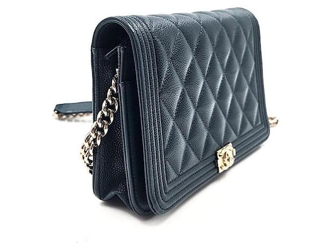 Chanel Caviar Boy WOC Blu - vista 3