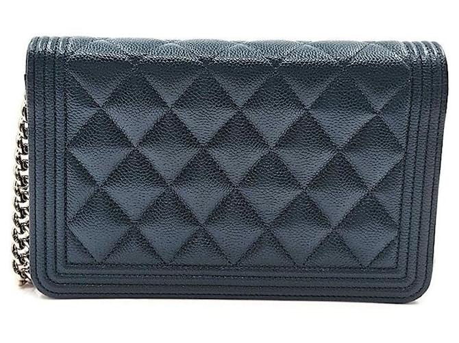 Chanel Caviar Boy WOC Blu - vista 4