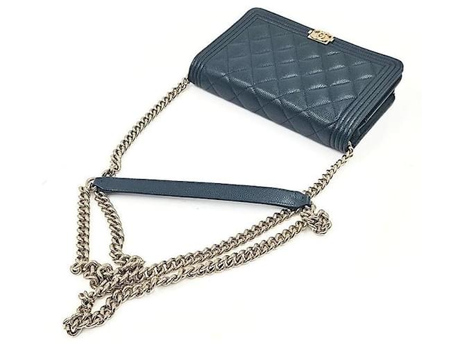 Chanel Caviar Boy WOC Blu - vista 5