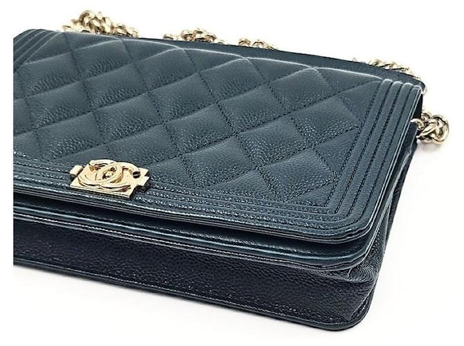 Chanel Caviar Boy WOC Blu - vista 6
