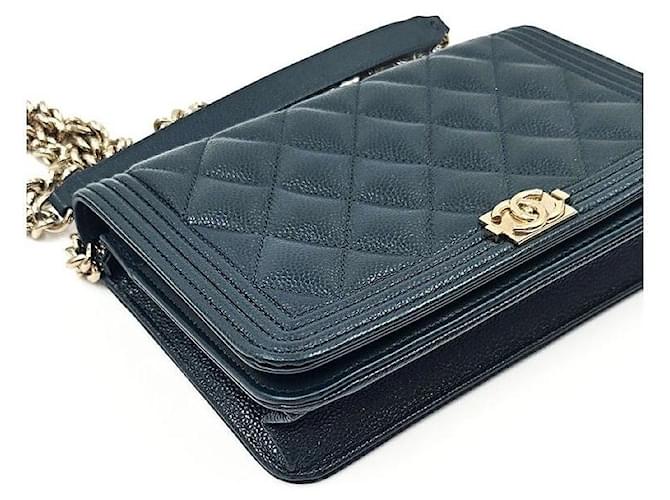 Chanel Caviar Boy WOC Blu - vista 7