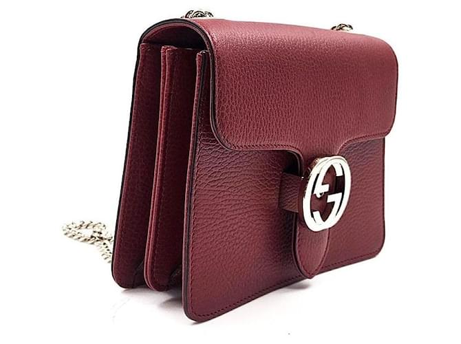 Gucci Borsa a tracolla Interlocking GG Rosso - vista 3