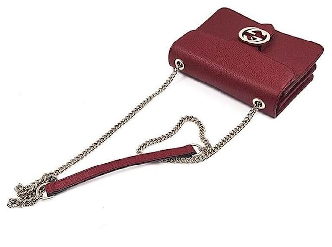 Gucci Borsa a tracolla Interlocking GG Rosso - vista 5