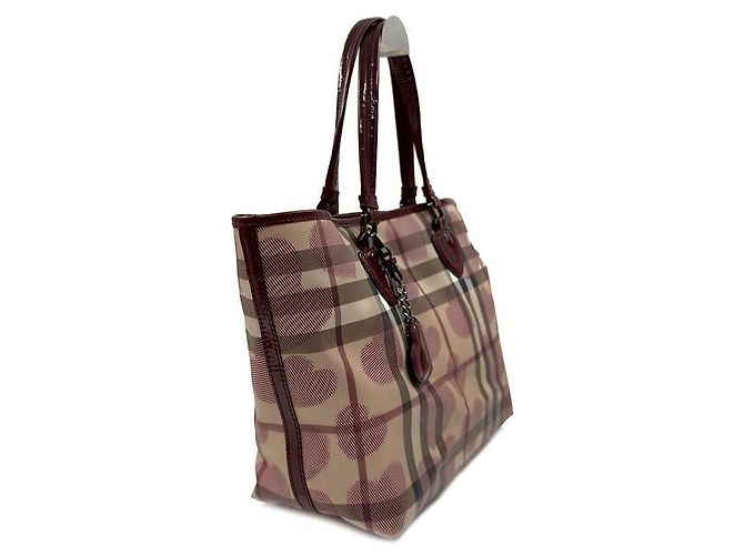 Burberry Borsa Shopper Nova Check Heart Rosso - vista 3