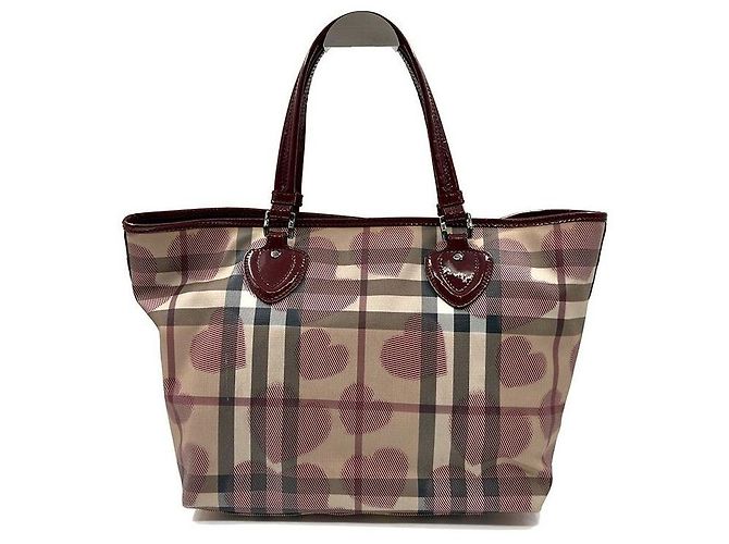 Burberry Borsa Shopper Nova Check Heart Rosso - vista 4