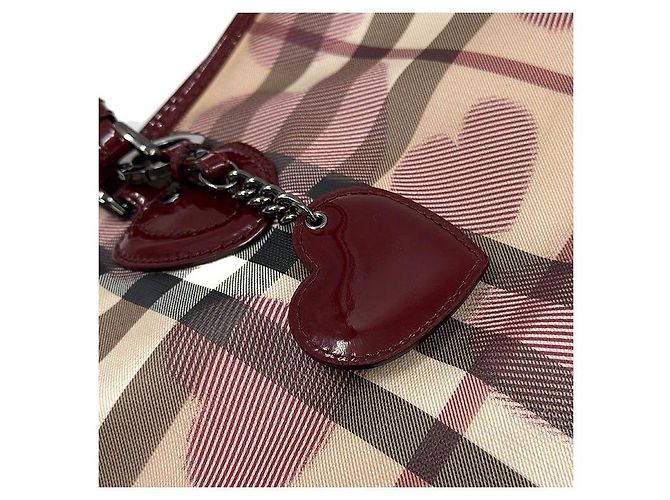 Burberry Borsa Shopper Nova Check Heart Rosso - vista 6