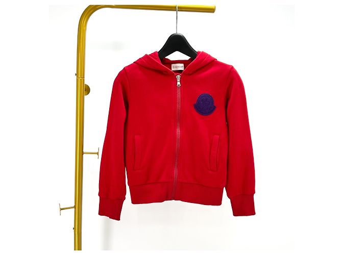 Felpa con cappuccio Moncler Big Logo Kids Rossa Rosso - vista 3