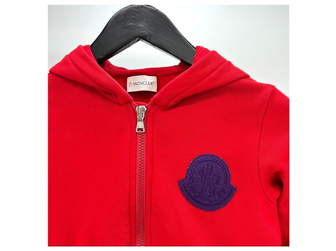 Felpa con cappuccio Moncler Big Logo Kids Rossa Rosso - vista 4